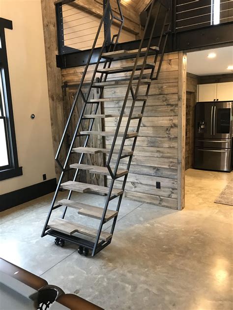 tiny house metal rail ladder|collapsible stairs for tiny house.